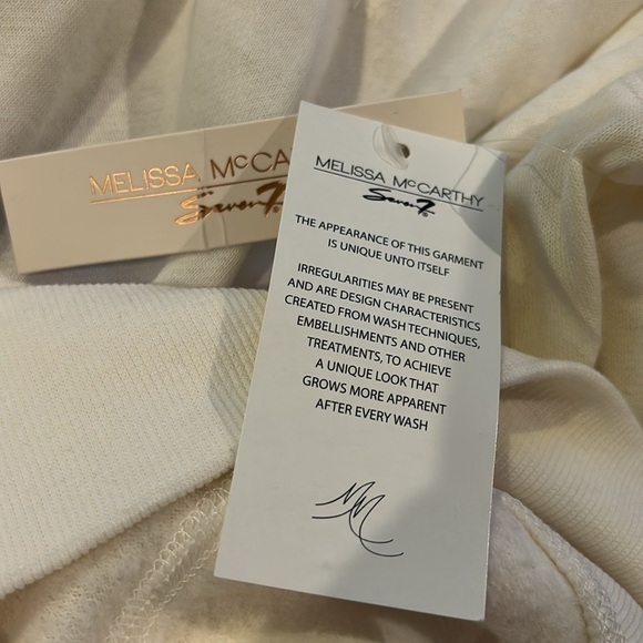 MELISSA MCCARTHY Cream Embellished Sleeve Sweater Size 1X - Picture 7 of 9